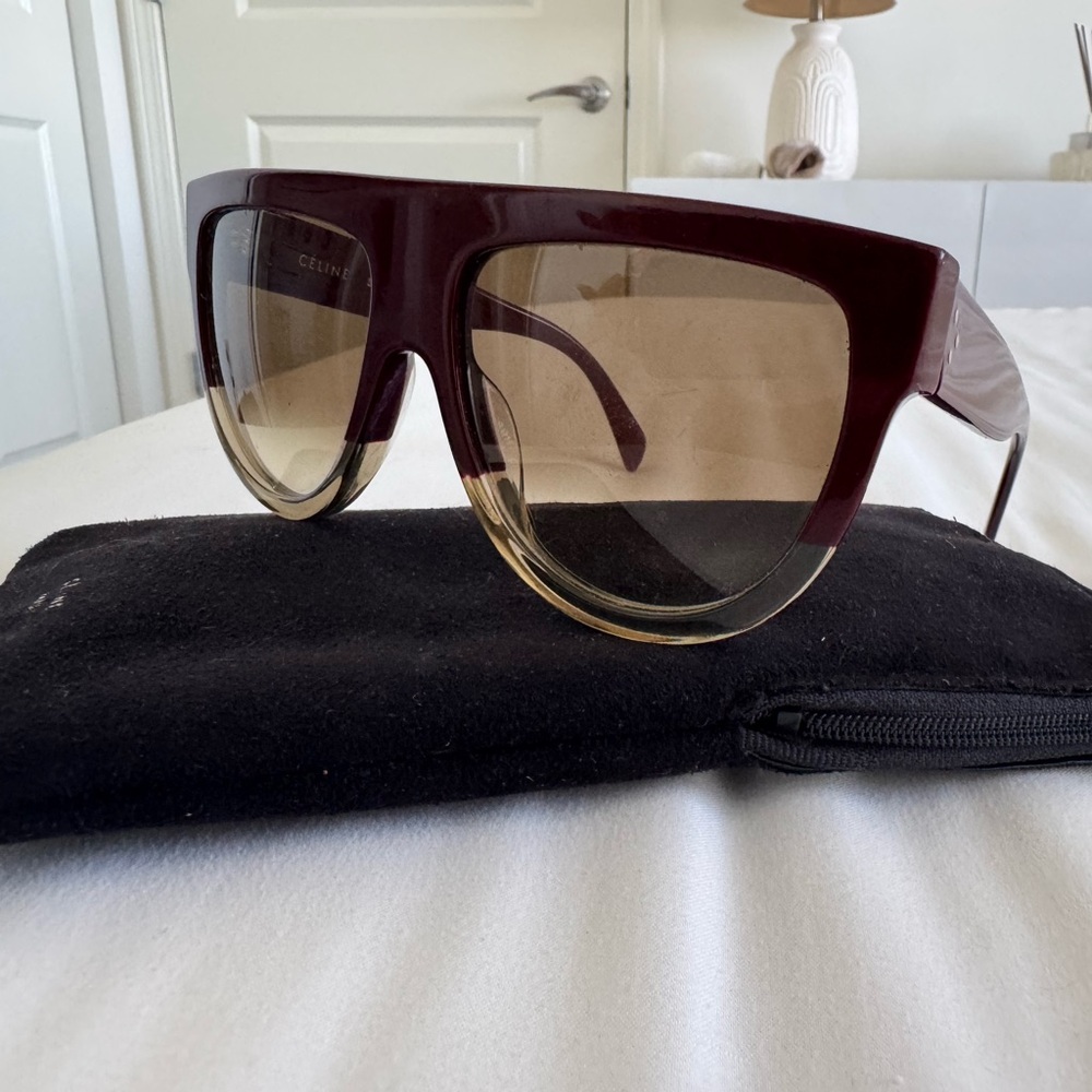 Celine Maroon and Tan Sunglasses *Authentic*